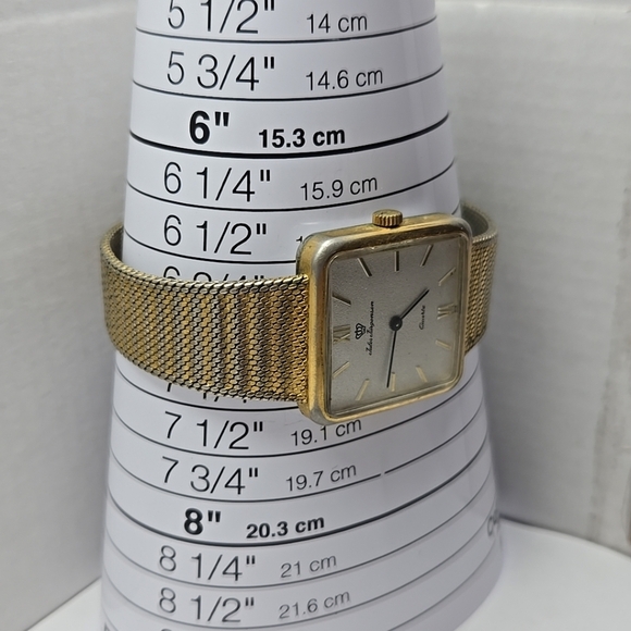 Rare Vintage Mens Jules Jurgensen 4154 Watch 29mm Gold Tone Square New Battery - Picture 6 of 12